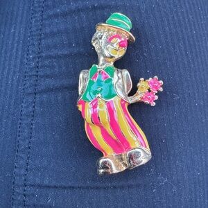 Vintage Jomaz Mazer Enamel Clown Pin